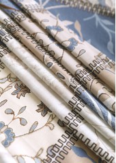 Light Camel tops,Geometric tops,Tribal tops,Plants tops,ROTITA Patchwork Geometric Print Long Sleeve Light Cardigan