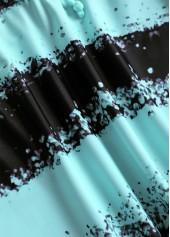 Mint Green swimwear,Black swimwear,Striped swimwear,Geometric swimwear,ROTITA Lace Up Mint Green Striped Tankini Set