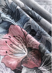 Grey tops,Plants tops,Floral tops,ROTITA Button Random Floral Print Grey Round Neck T Shirt