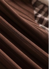 Gray Brown dresses,Geometric dresses,Striped dresses,Everyday dresses,Casual dresses,ROTITA Patchwork Geometric Print Gray Brown A Line Sleeveless Dress