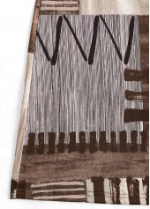 Gray Brown dresses,Geometric dresses,Striped dresses,Everyday dresses,Casual dresses,ROTITA Patchwork Geometric Print Gray Brown A Line Sleeveless Dress