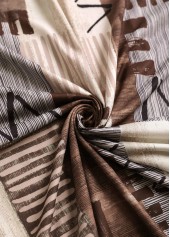 Gray Brown dresses,Geometric dresses,Striped dresses,Everyday dresses,Casual dresses,ROTITA Patchwork Geometric Print Gray Brown A Line Sleeveless Dress