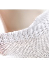 White accessories,Plain Color accessories,White Cotton Breathable Low Cut Socks