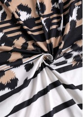 Dark Camel tops,Leopard tops,Striped tops,Geometric tops,ROTITA Leopard Dark Camel Long Sleeve Light Cardigan