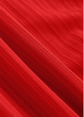 Red swimwear,Plain Color swimwear,ROTITA Tie Square Neck Red Bikini Set