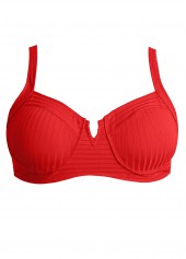 Red swimwear,Plain Color swimwear,ROTITA Tie Square Neck Red Bikini Set