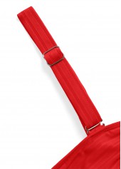 Red swimwear,Plain Color swimwear,ROTITA Tie Square Neck Red Bikini Set