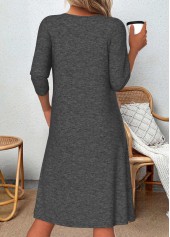 Dark Grey Marl dresses,Leopard dresses,Everyday dresses,Casual dresses,ROTITA Patchwork Leopard Dark Grey Marl A Line Dress