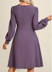 Dusty Purple dresses,Plain Color dresses,Everyday dresses,Casual dresses,ROTITA Long Sleeve Split Dusty Purple Dress