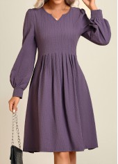 Dusty Purple dresses,Plain Color dresses,Everyday dresses,Casual dresses,ROTITA Long Sleeve Split Dusty Purple Dress