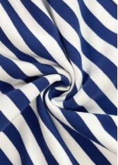 Blue tops,Striped tops,Geometric tops,ROTITA Patchwork Striped Blue Long Sleeve Hoodie