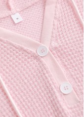 Light Pink tops,Plain Color tops,ROTITA Lace Light Pink Long Sleeve Hoodie