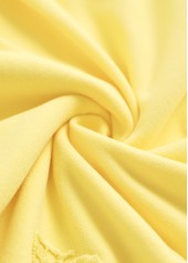 Light Yellow plus size,Plain Color plus size,ROTITA Plus Size Embroidery Light Yellow Split Neck T Shirt