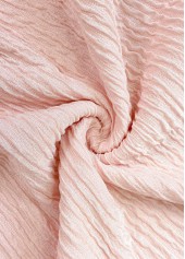 Light Pink tops,Plain Color tops,ROTITA Drawstring Light Pink Long Sleeve Hoodie