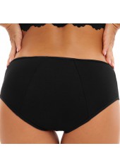 Black intimates,Plain Color intimates,Low Waisted Elastic Detail Black Panty
