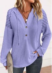 Hellvioletter Kapuzenpullover mit langen Ärmeln von Rotita Lace