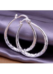 Silver jewelry,Other jewelry,Silver Metal Ripple Design Round Earrings