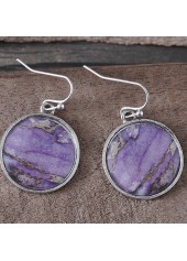 Dusty Purple jewelry,Round Dusty Purple Alloy Material Earrings