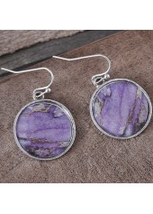 Dusty Purple jewelry,Round Dusty Purple Alloy Material Earrings