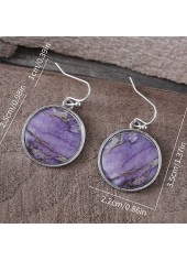 Dusty Purple jewelry,Round Dusty Purple Alloy Material Earrings