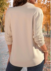 Skin Color tops,Christmas tops,Plants tops,Letter tops,ROTITA Christmas Jacquard Skin Color Turn Down Collar Sweatshirt