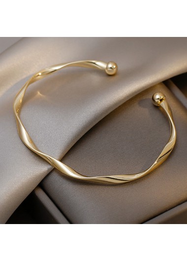 Golden jewelry,Golden Open Cuff Twisted Alloy Bangle