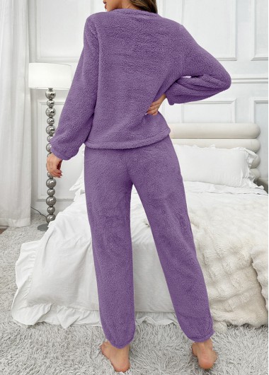 Dusty Purple loungewear,Letter loungewear,Letter Print Dusty Purple Lounge Top and Pants