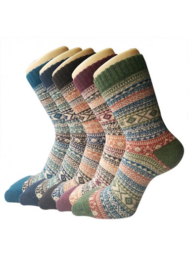 Multi Color accessories,Contrast Color accessories,Multi Color Polyester Material Mid Calf Socks