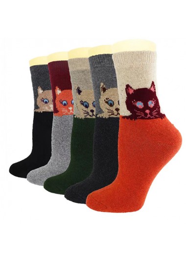 Multi Color accessories,Animal Print accessories,Animal Print Multi Color Mid Calf Socks