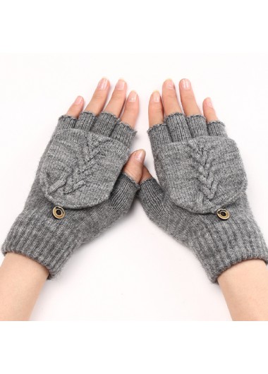 Dark Grey accessories,Plain Color accessories,Dark Grey Warming Wrist Full Finger Gloves