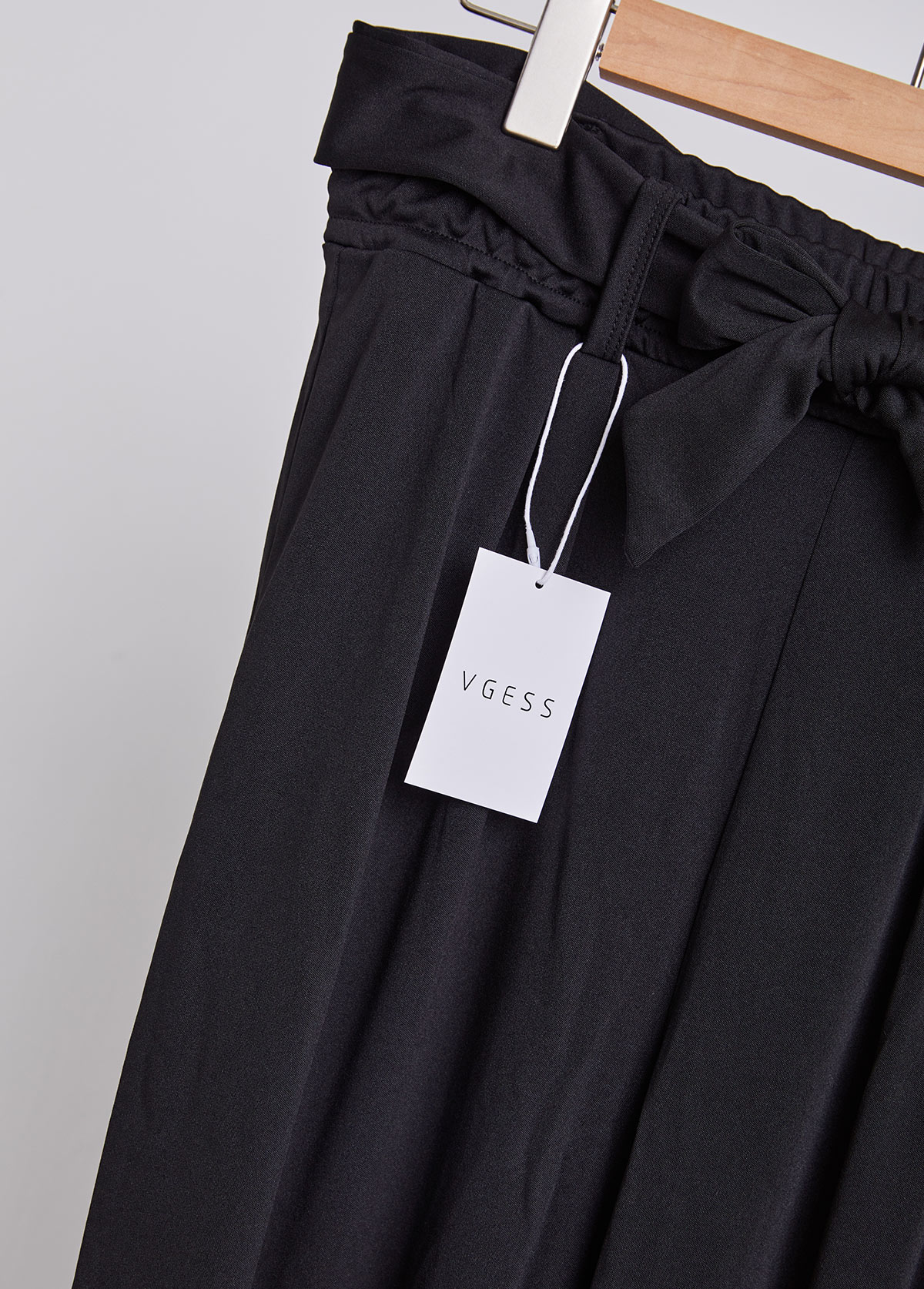 Black bottoms,Plain Color bottoms,ROTITA Belted Elastic Mid Waisted Black Pants