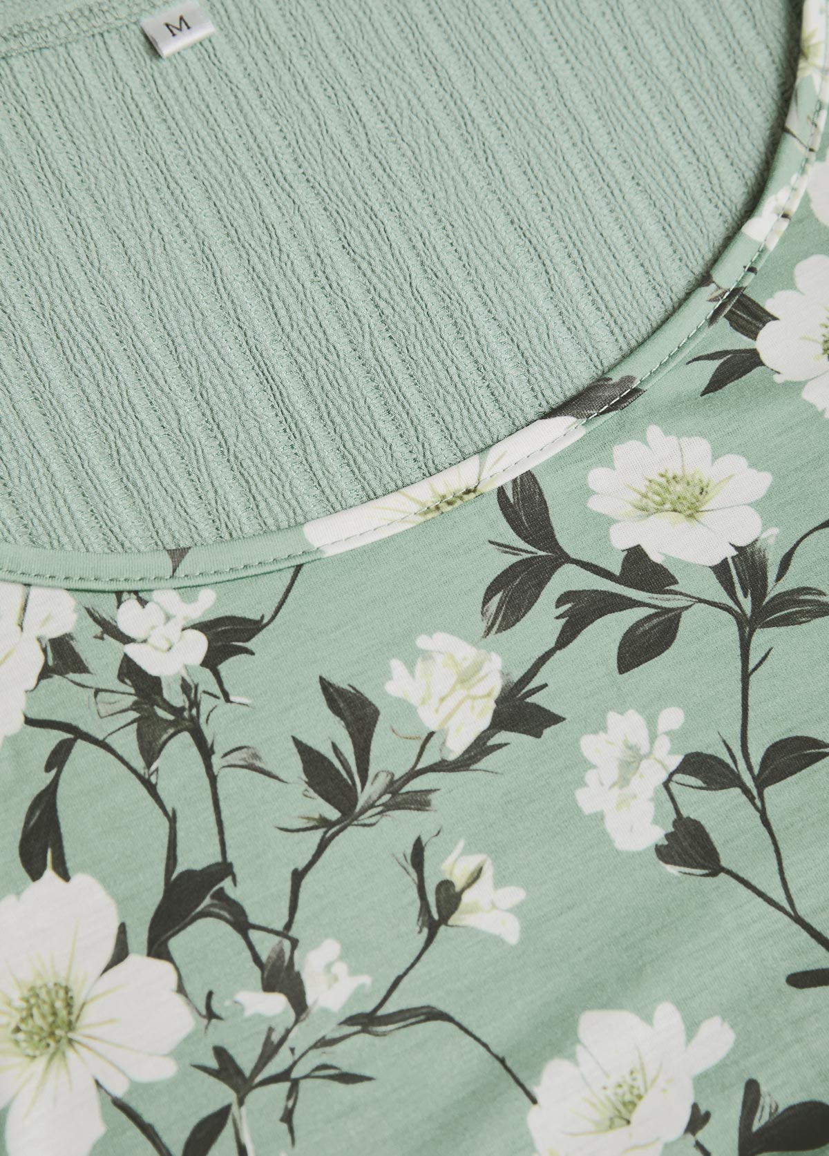 Sage Green plus size,Floral plus size,Plants plus size,ROTITA Plus Size Fake 2in1 Sage Green Floral Print Dress