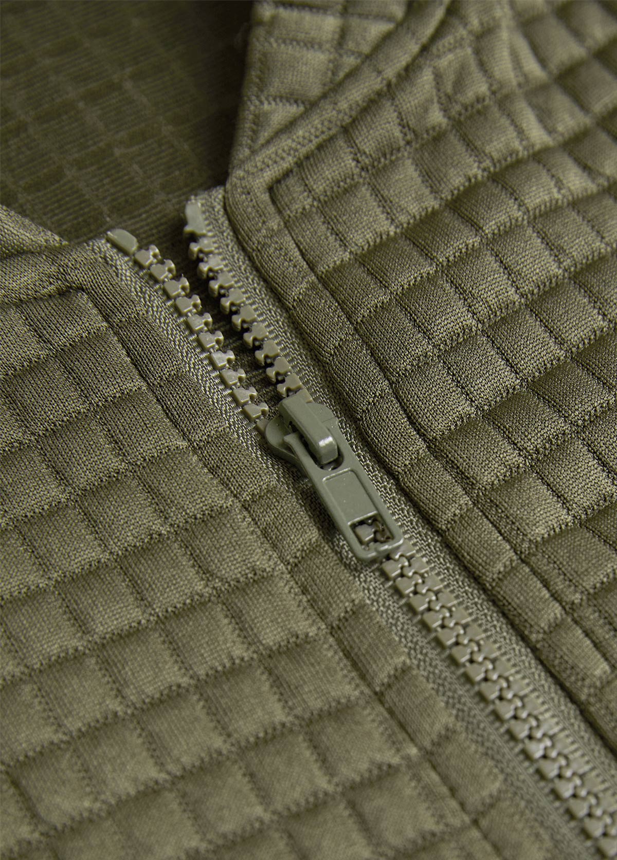 veste à manches longues et col montant en jacquard vert olive rotita
