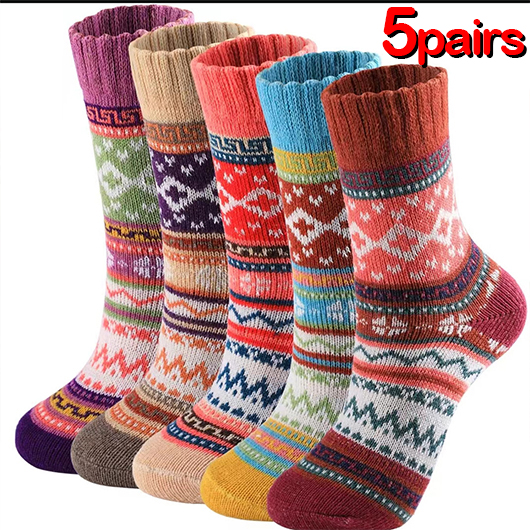 Multi Color accessories,Geometric accessories,Christmas Geometric Print Multi Color Mid Calf Socks