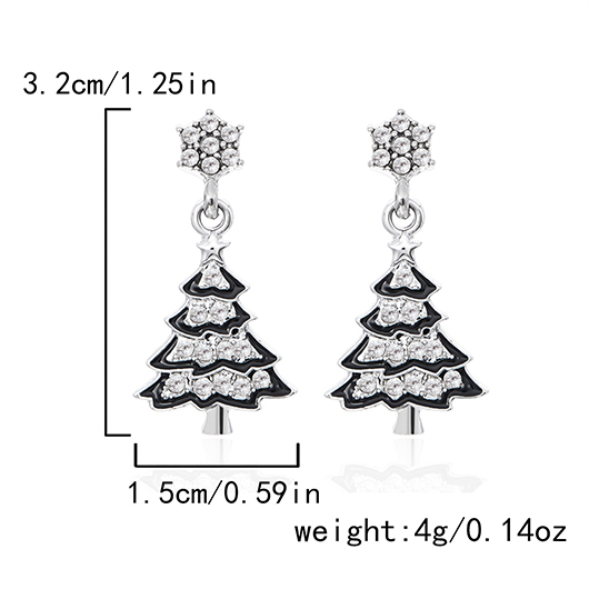 Silver jewelry,Plants jewelry,Christmas Tree Silver Alloy Plant Earrings