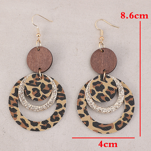 Dark Coffee jewelry,Round Dark Coffee Faux Leather Earrings