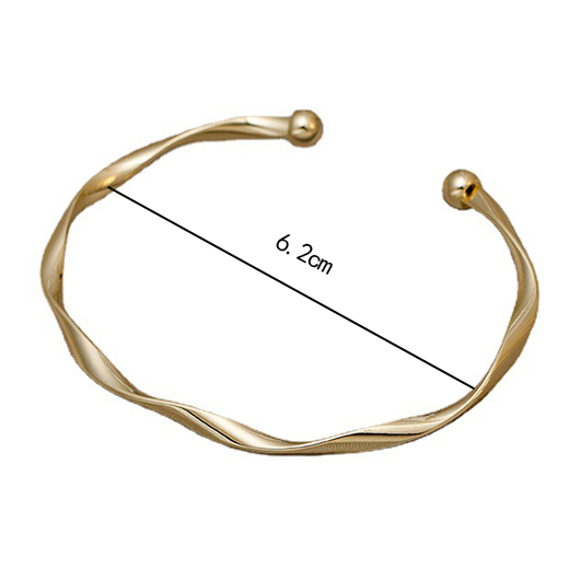 Golden jewelry,Golden Open Cuff Twisted Alloy Bangle