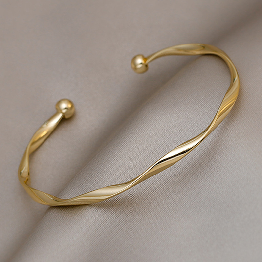 Golden jewelry,Golden Open Cuff Twisted Alloy Bangle