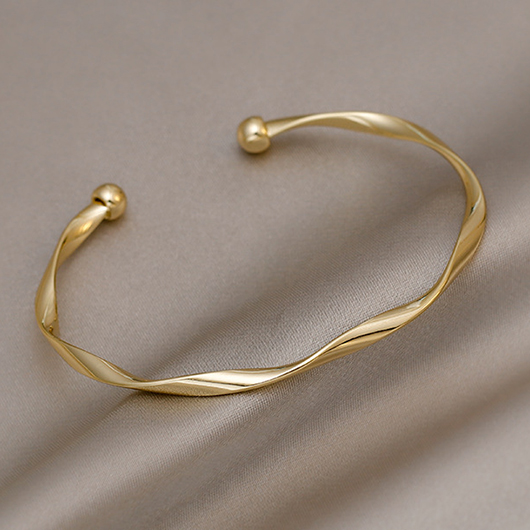 Golden jewelry,Golden Open Cuff Twisted Alloy Bangle