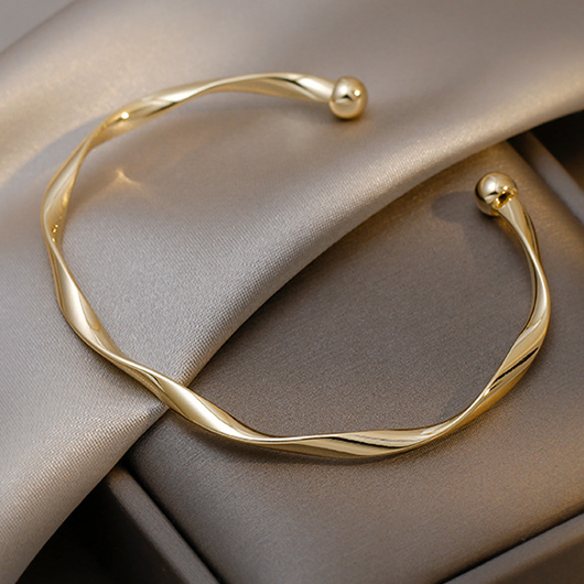 Golden jewelry,Golden Open Cuff Twisted Alloy Bangle