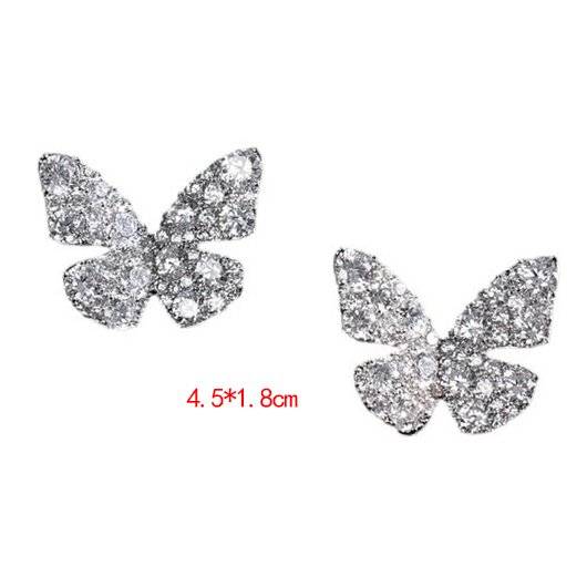 Silver jewelry,Animal Print jewelry,Butterfly Design Silver Alloy Animal Earrings