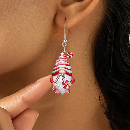 Coral jewelry,Christmas jewelry,Christmas Santa Claus Coral Acrylic Earrings