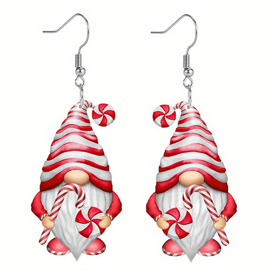 Coral jewelry,Christmas jewelry,Christmas Santa Claus Coral Acrylic Earrings