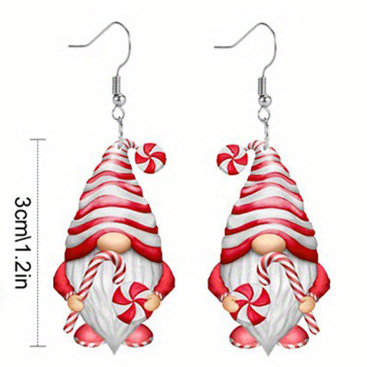 Coral jewelry,Christmas jewelry,Christmas Santa Claus Coral Acrylic Earrings