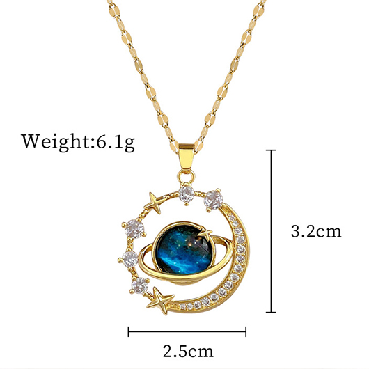 Golden Stainless Steel Design Necklace USD 9.98