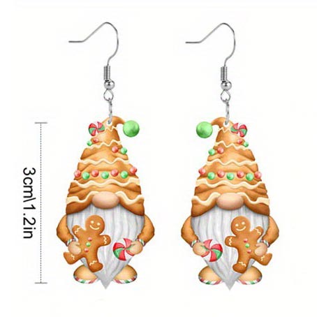 Ginger jewelry,Other jewelry,Christmas Santa Claus Ginger Acrylic Earrings