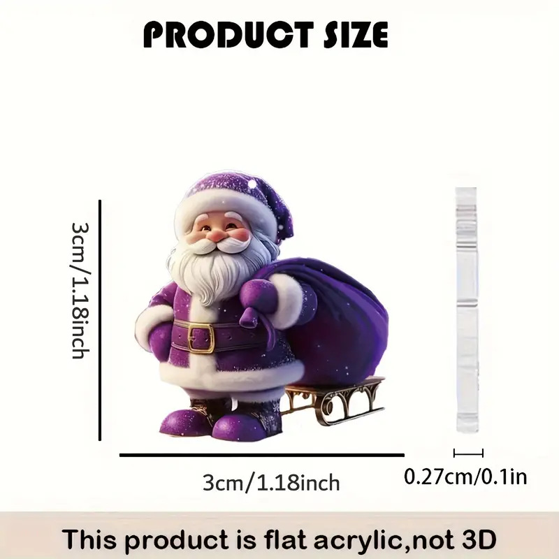 Purple jewelry,Christmas Santa Claus Purple Acrylic Earrings