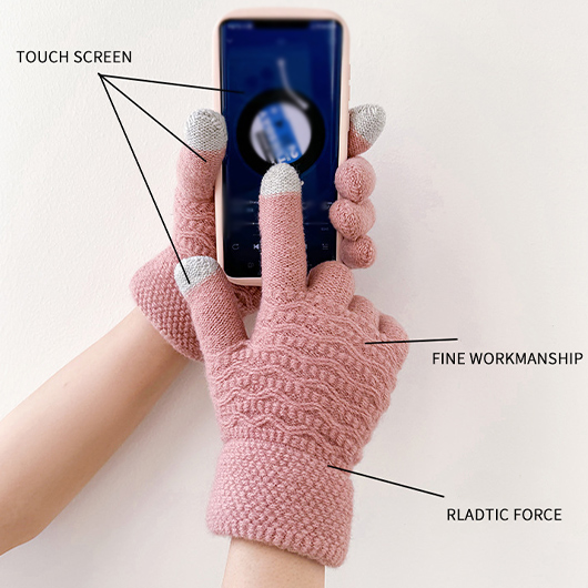 Dusty Pink accessories,Plain Color accessories,Dusty Pink Warming Wrist Full Finger Gloves