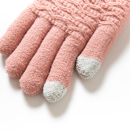Dusty Pink accessories,Plain Color accessories,Dusty Pink Warming Wrist Full Finger Gloves
