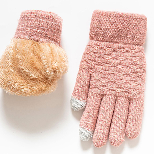 Dusty Pink accessories,Plain Color accessories,Dusty Pink Warming Wrist Full Finger Gloves